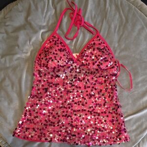 Body Central Bright Pink Stretch Tank Top